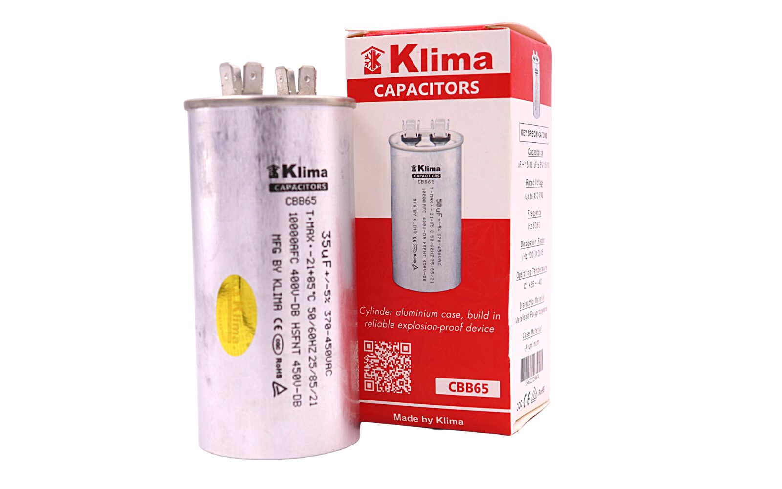 Klima Running Capacitor CBB65 35µF 370-450VAC