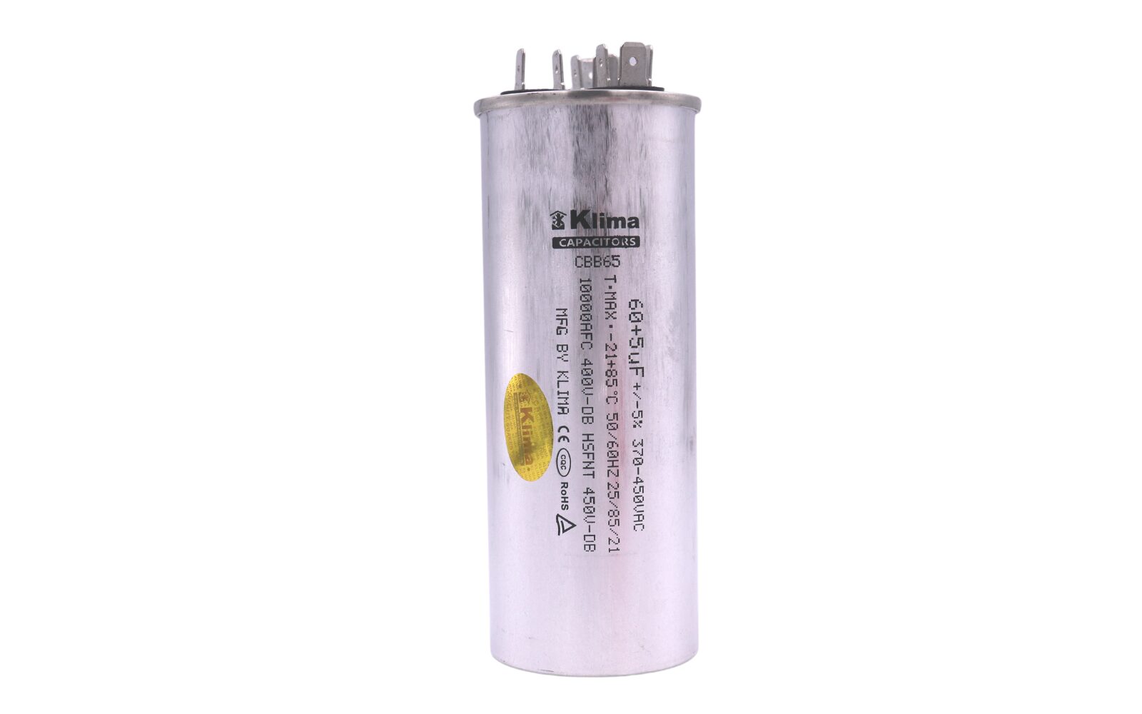 Klima Running Capacitor CBB65 60+5µF 370-450VAC