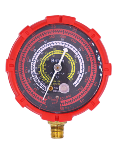 Briton Manifold Gauge Single High Pressure Without Valve Red