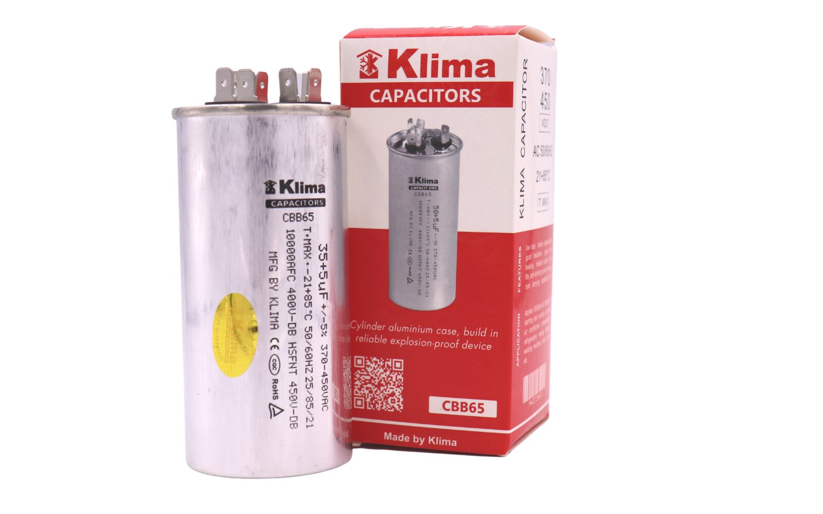 Klima Running Capacitor CBB65 35+5µF 370-450VAC