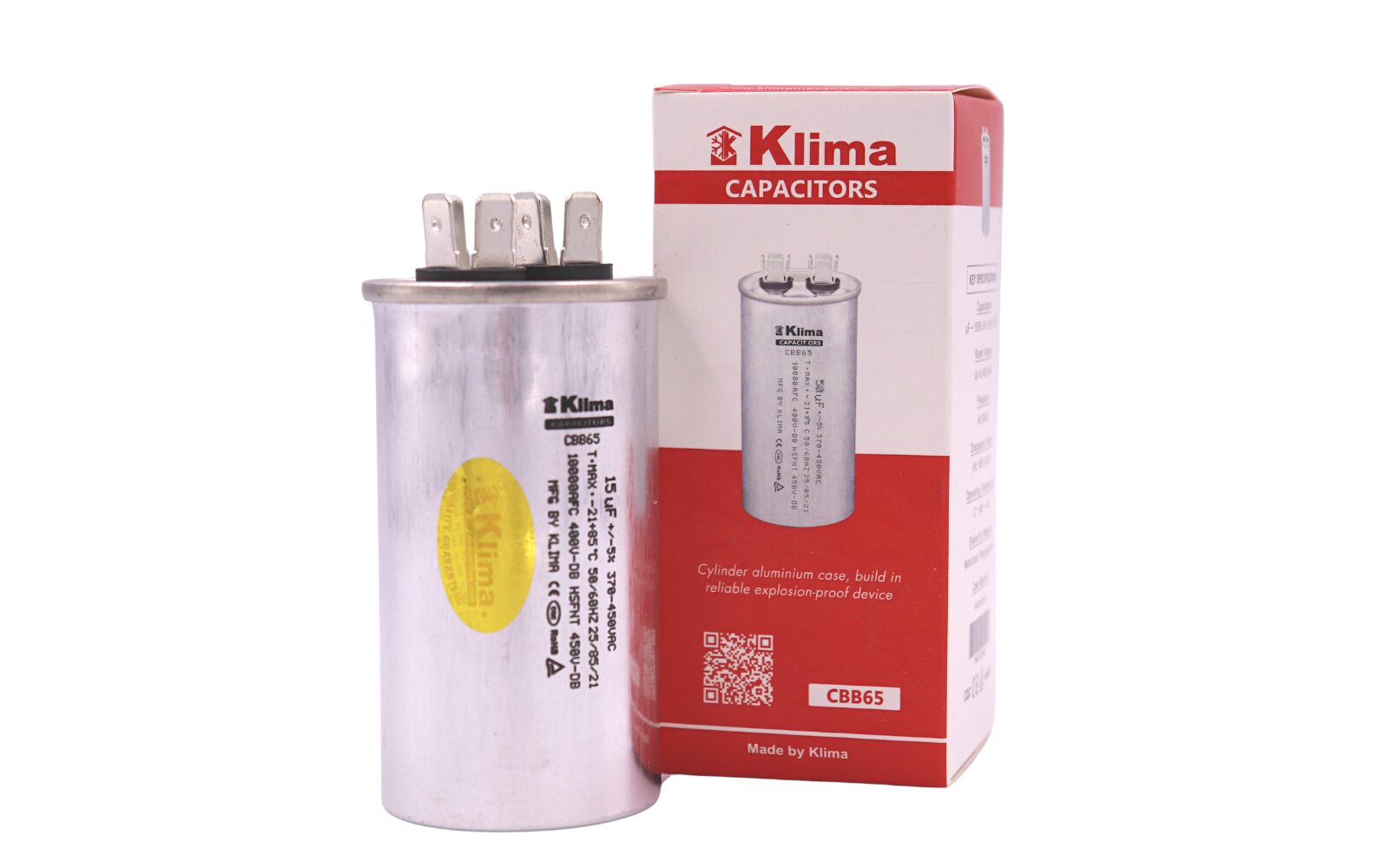 Klima Running Capacitor CBB65 15µF 370-450VAC