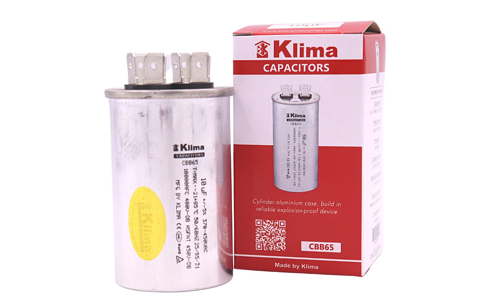Klima Running Capacitor CBB65 10µF 370-450VAC