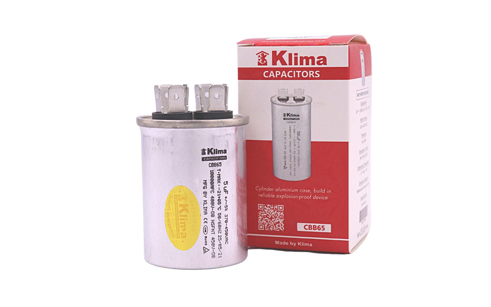 Klima Capacitor CBB65 5µF 370-450VAC