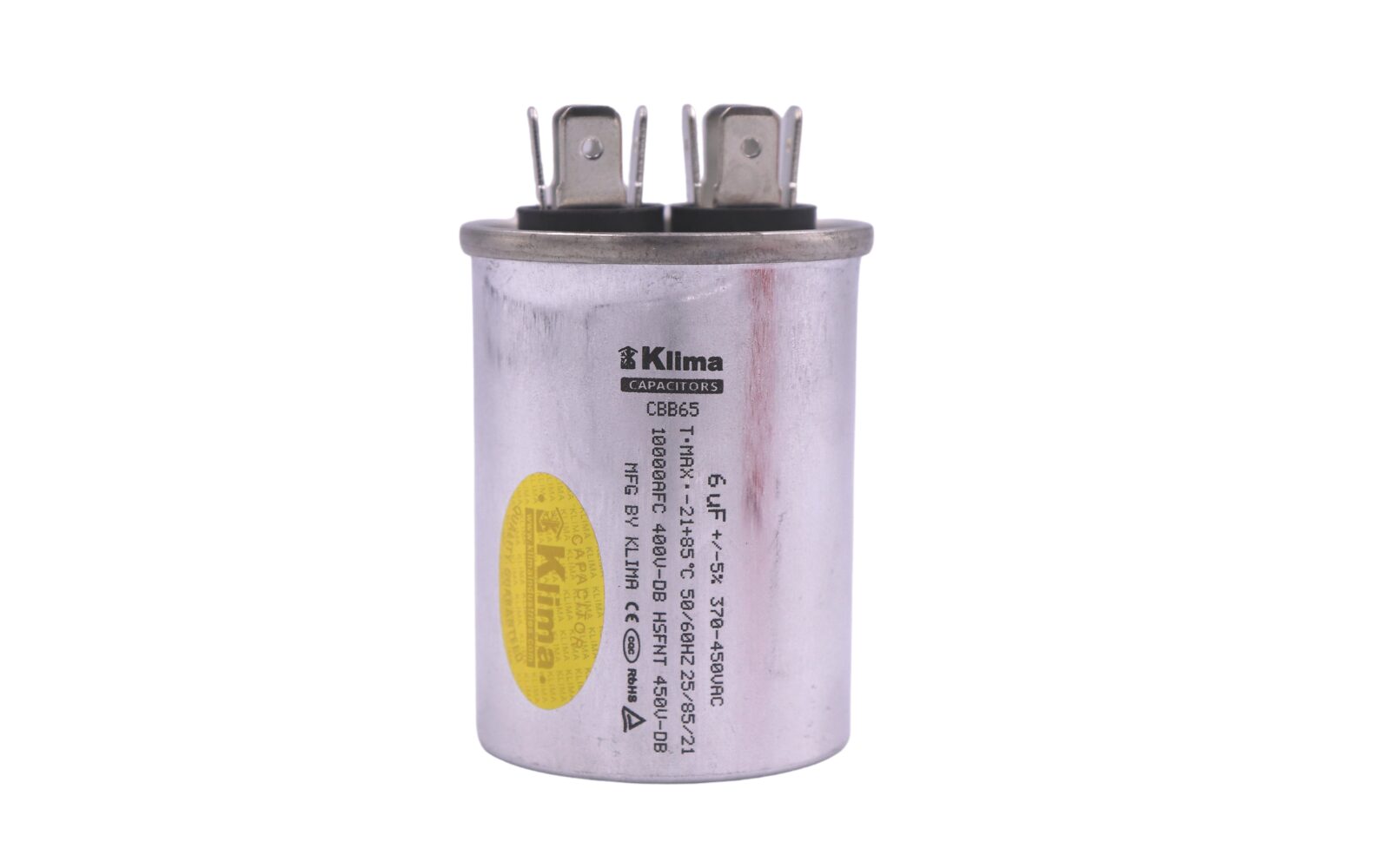 Klima Running Capacitor CBB65 6µF 370-450VAC - Image 2