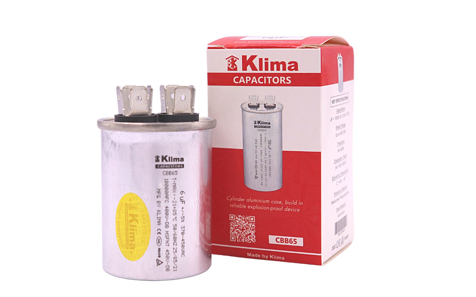 Klima Running Capacitor CBB65 6µF 370-450VAC